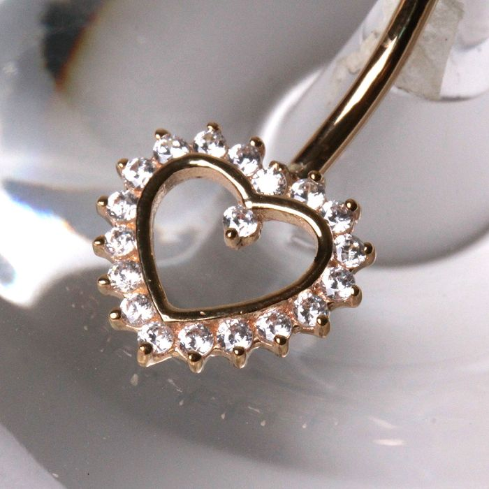 14Kt. Gold Navel Ring with Heart