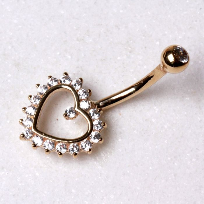 14Kt. Gold Navel Ring with Heart