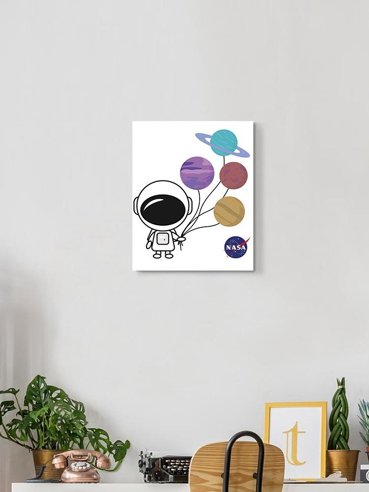 Nasa Cute Astronaut Balloons Wrapped Canvas -NASA Designs