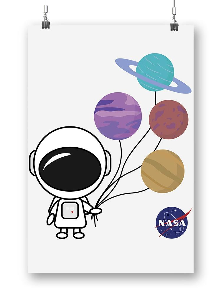 Nasa Cute Astronaut Balloons Wrapped Canvas -NASA Designs