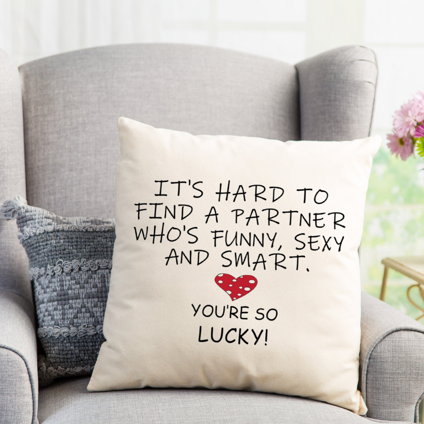 Valentine Pillow Cover, Heart Pillow, Funny Valentines Gift, Funny Pillow Cover, Sarcastic Valentine, Funny Pillow, Valentine Pillowcase