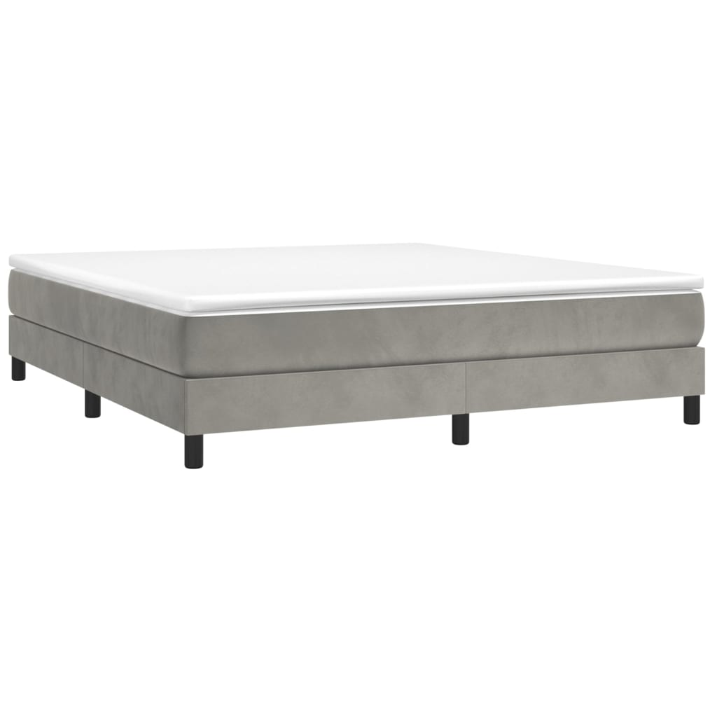 vidaXL Box Spring Bed Frame Light Gray 72"x83.9" California King Velvet
