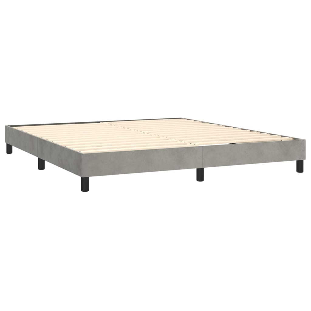 vidaXL Box Spring Bed Frame Light Gray 72"x83.9" California King Velvet