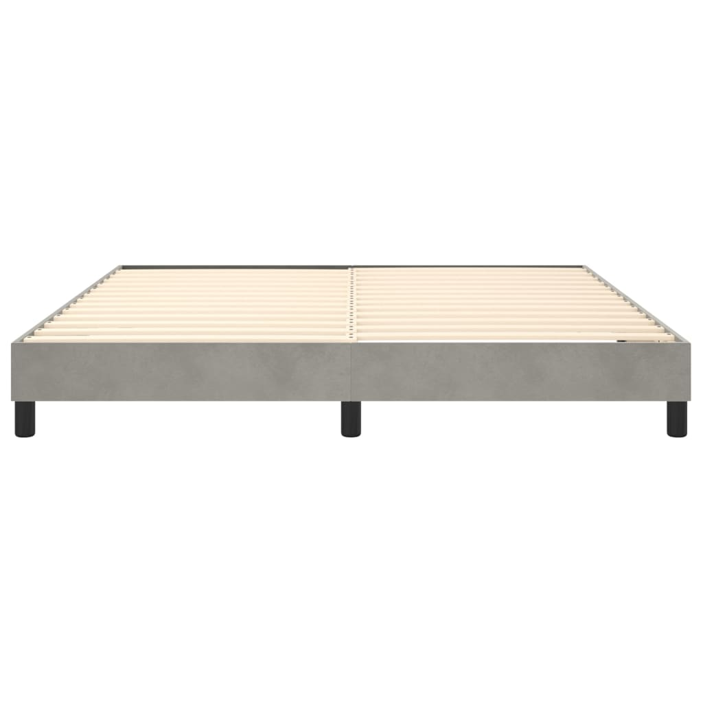 vidaXL Box Spring Bed Frame Light Gray 72"x83.9" California King Velvet