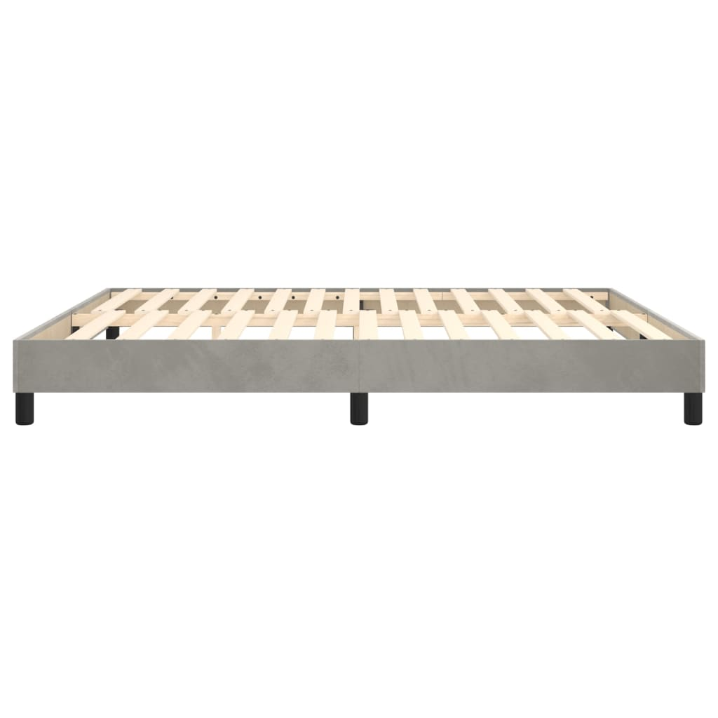 vidaXL Box Spring Bed Frame Light Gray 72"x83.9" California King Velvet
