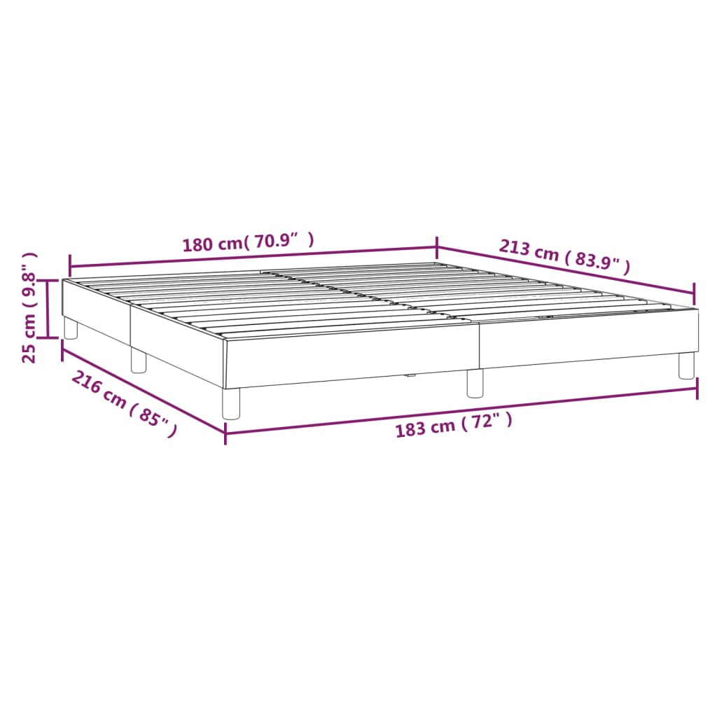vidaXL Box Spring Bed Frame Light Gray 72"x83.9" California King Velvet