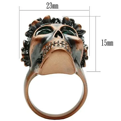3W014 - Ancientry Gold White Metal Ring with Top Grade Crystal in Emerald