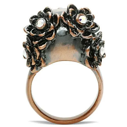 3W014 - Ancientry Gold White Metal Ring with Top Grade Crystal in Emerald