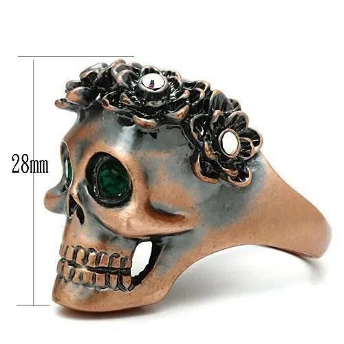 3W014 - Ancientry Gold White Metal Ring with Top Grade Crystal in Emerald