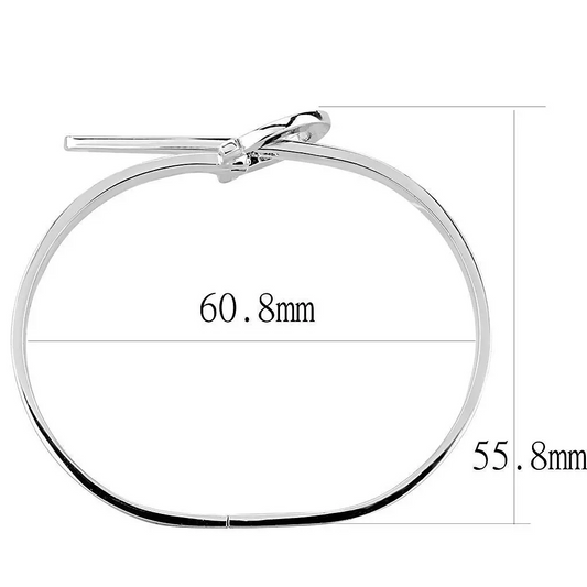 3W1409 - Rhodium Brass Bangle with No Stone