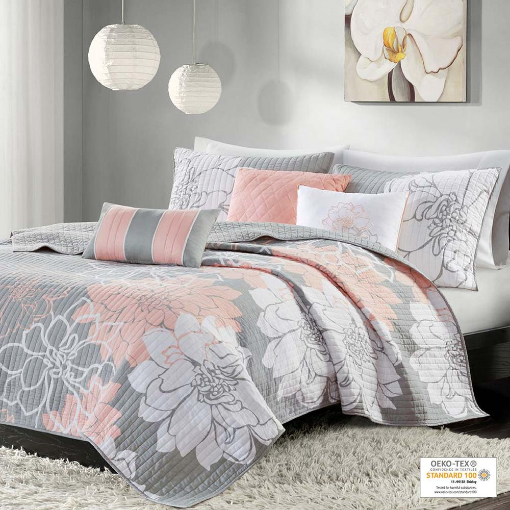 100% Cotton Sateen Printed 6 Piece Coverlet Set 922