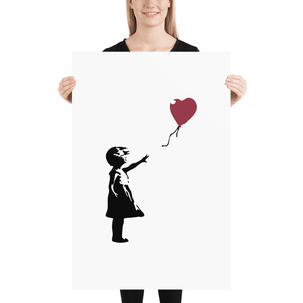Banksy TheWoman holding Girl with a Red Balloon Artwork Poster