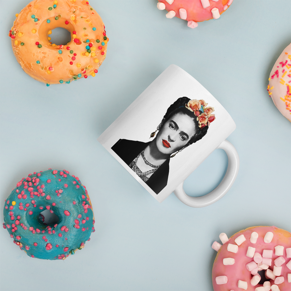 Frida Kahlo With Flowers Artwork Mug