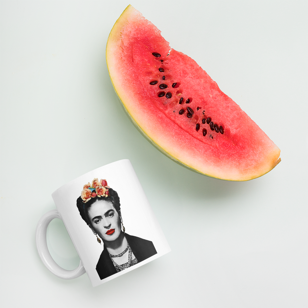 Frida Kahlo With Flowers Artwork Mug