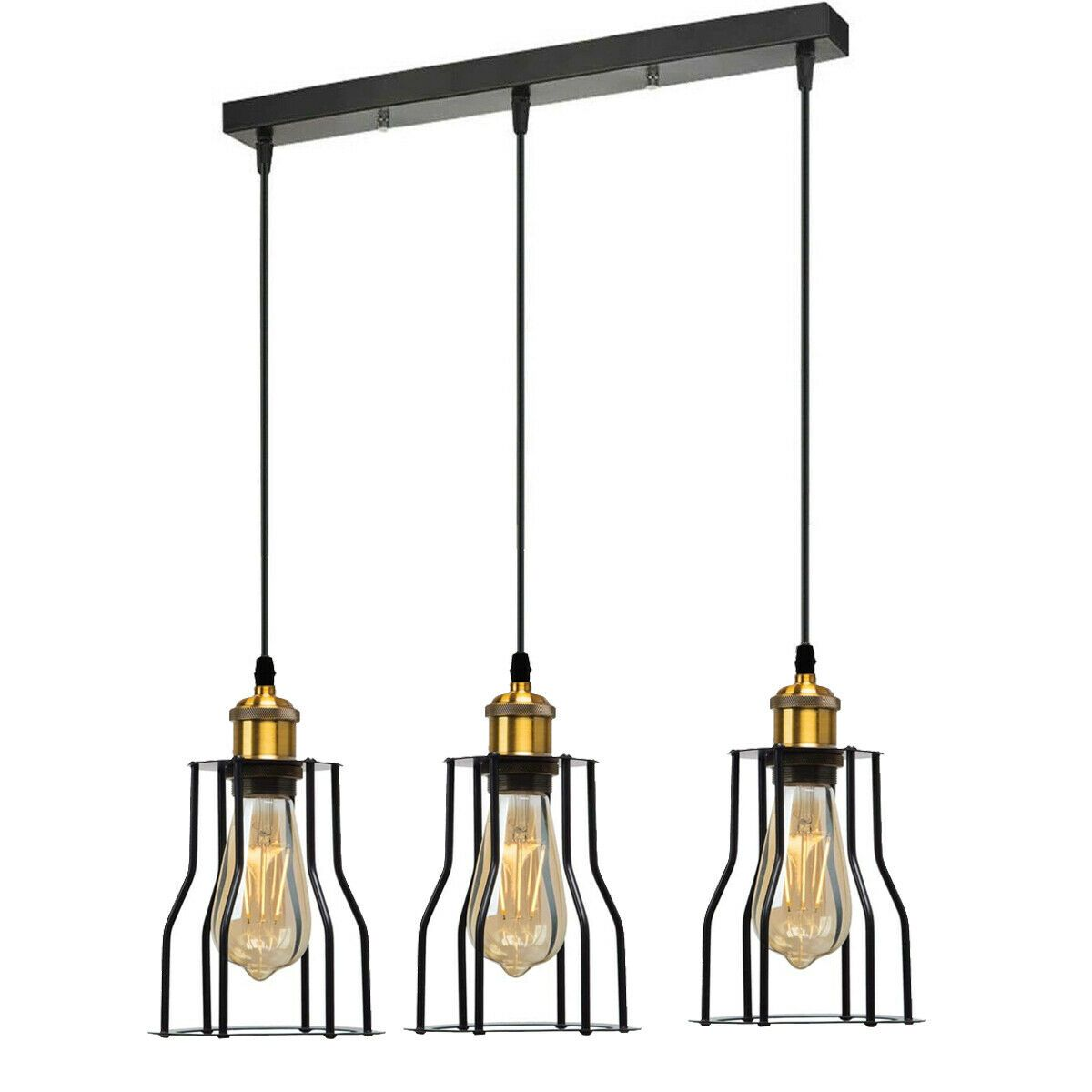 Vintage Pendant Light Shade Industrial Metal Wire Loft Cage Ceiling Light~2024