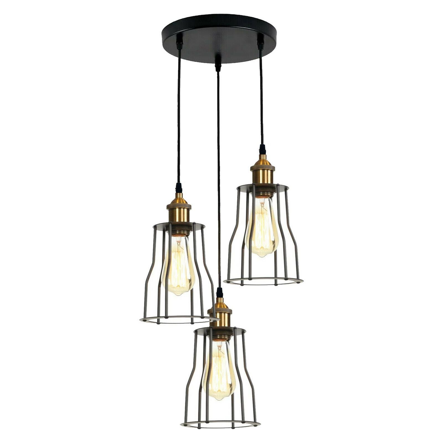 Vintage Pendant Light Shade Industrial Metal Wire Loft Cage Ceiling Light~2024