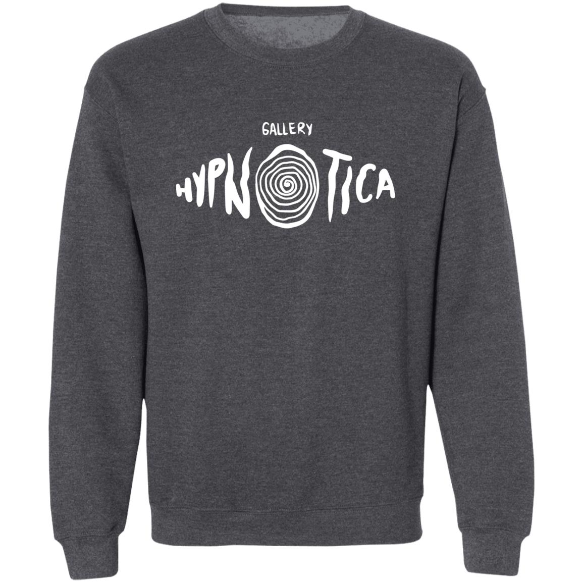 Asset 2@4x Amazing Gallery Hypnotica Logo_White_ Pullover Crewneck Sweatshirt 8 oz (Closeout)
