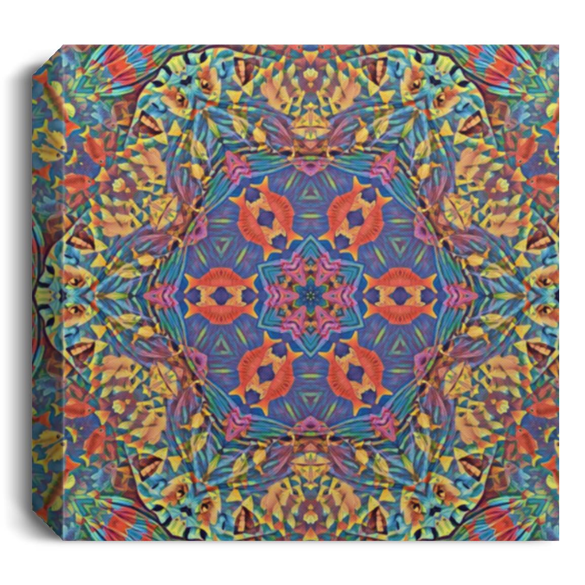 "Spiral Fishbowl" by renowned Colombian artist Alejandro Gordillo - a stunning square canvas print that captures the essence of observation and wonder in a mesmerizing way.