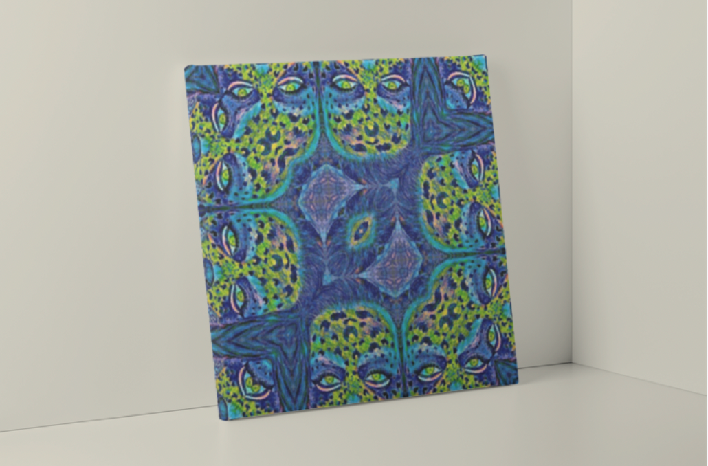 "Anima" by renowned Colombian artist Alejandro Gordillo - a stunning square canvas print that captures the essence of the inner self and the animal spirit in a mesmerizing way.