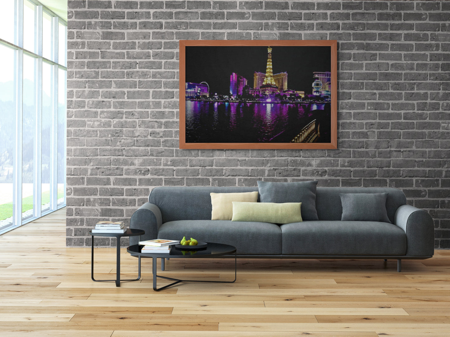 Vegas strip at night Vegas Strip at Night_Juno Black_ Deluxe Landscape Canvas 1.5in Frame