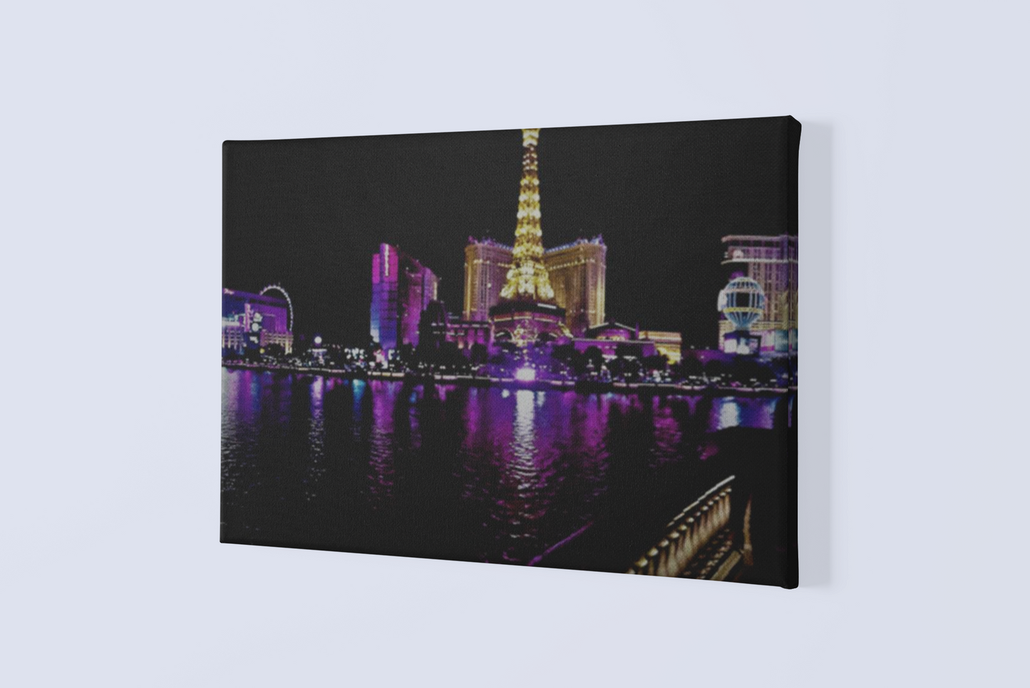 Vegas strip at night Vegas Strip at Night_Juno Black_ Deluxe Landscape Canvas 1.5in Frame