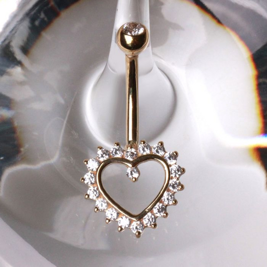 14Kt. Gold Navel Ring with Heart