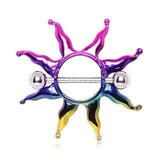 PVD Plated Rainbow Sunburst Nipple Shield