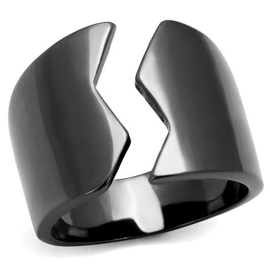 TK2268 - IP Light Black  (IP Gun) Stainless Steel Ring with No Stone