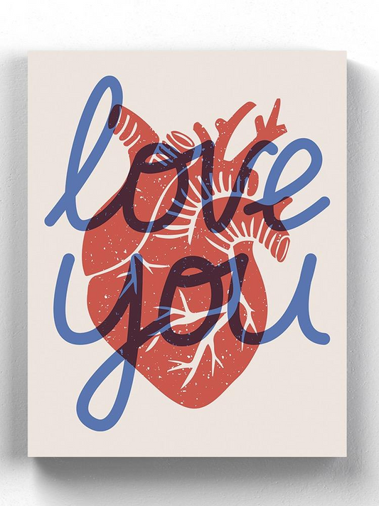 Love You Anatomic Heart Wrapped Canvas -Image by Shutterstock