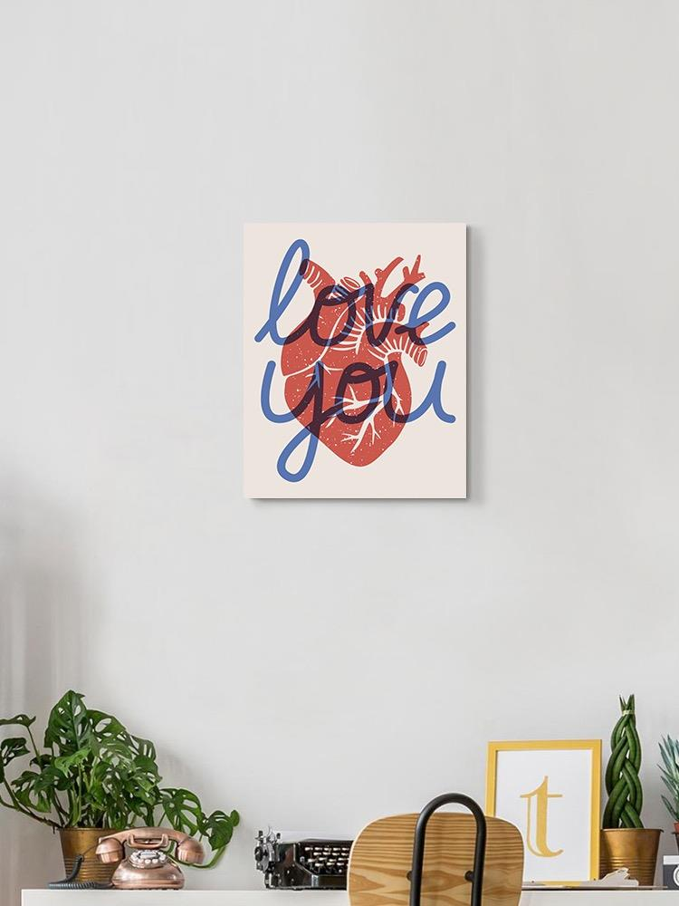 Love You Anatomic Heart Wrapped Canvas -Image by Shutterstock