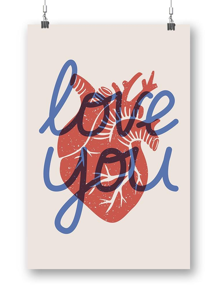 Love You Anatomic Heart Wrapped Canvas -Image by Shutterstock