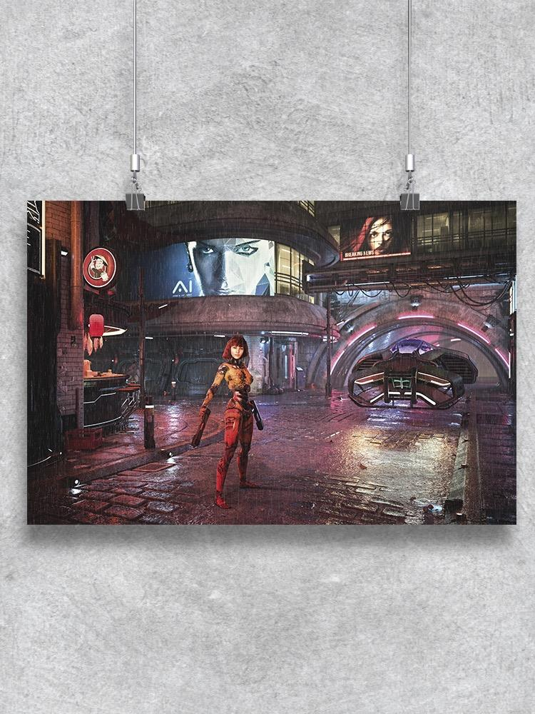 Cyborg Female In The Streets Poster -Image by Shutterstock