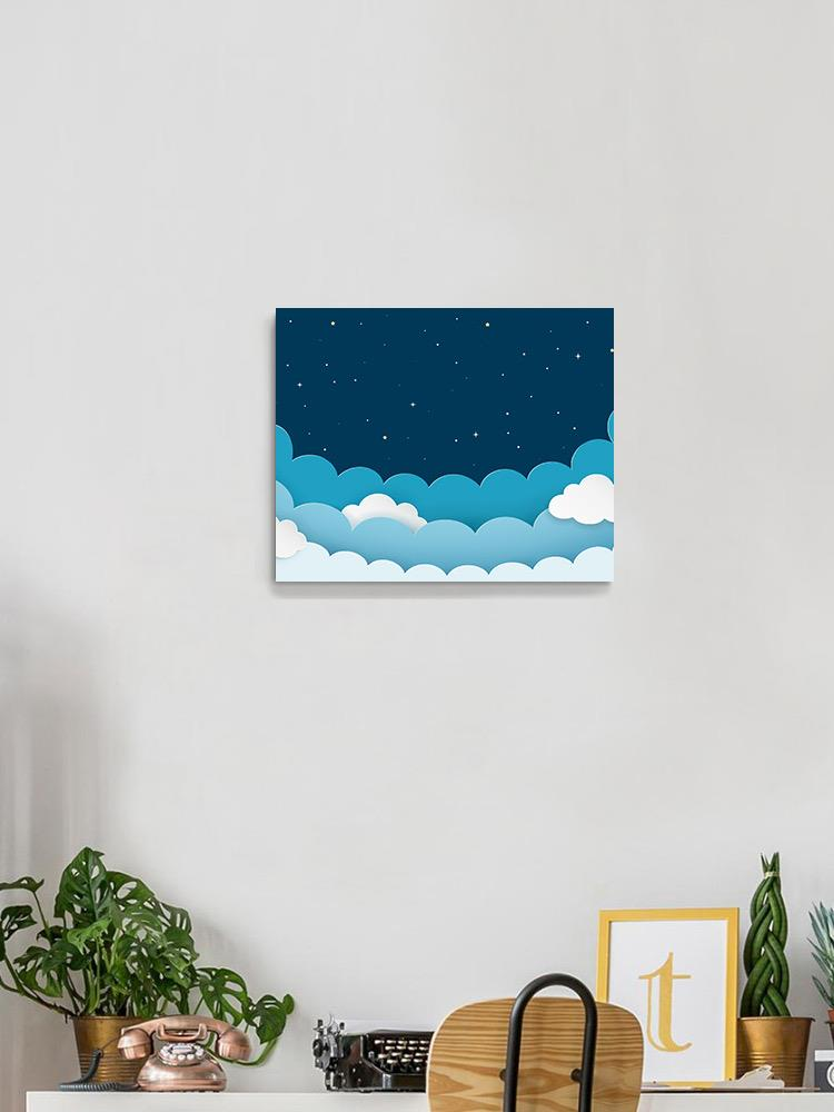 Night Sky With Clouds Wrapped Canvas -Image by Shutterstock