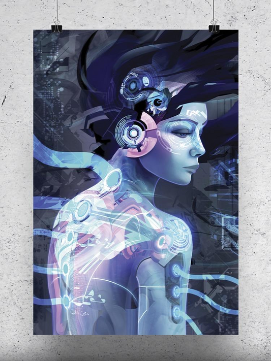 Plugged In Android Human Poster -Image by Shutterstock