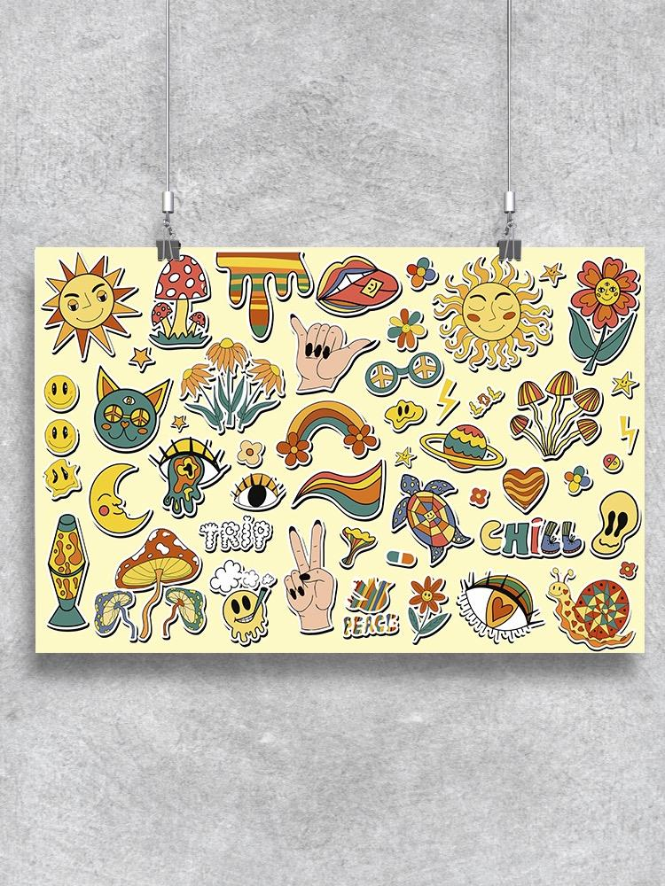 Retro Stickers Art. Poster -Image by Shutterstock