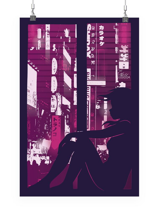 Neon City In The Night Poster -SmartPrintsInk Designs