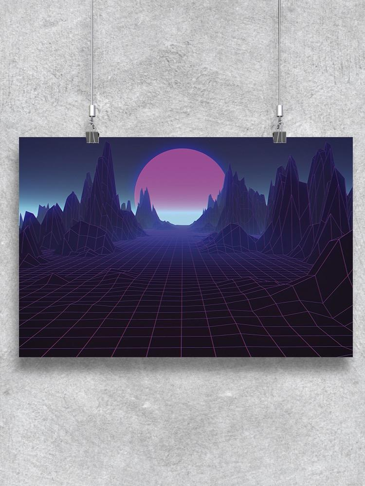 Synthwave Retrowave 3D Scenery Poster -Image by Shutterstock