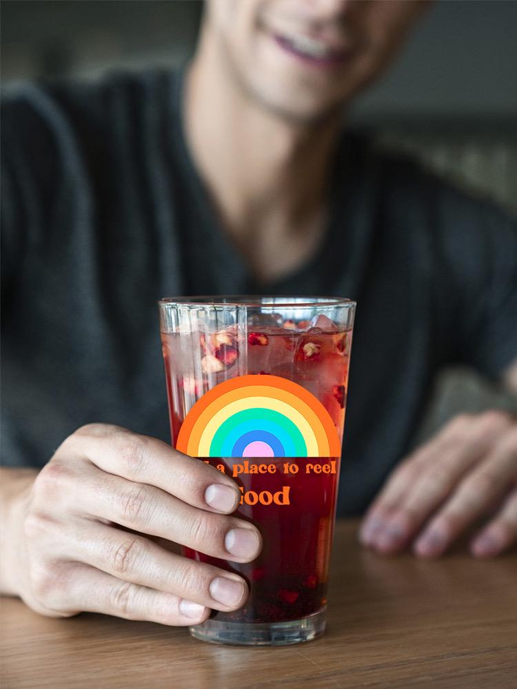 Find A Place To Feel Good Art Pint Glass -Image by Shutterstock