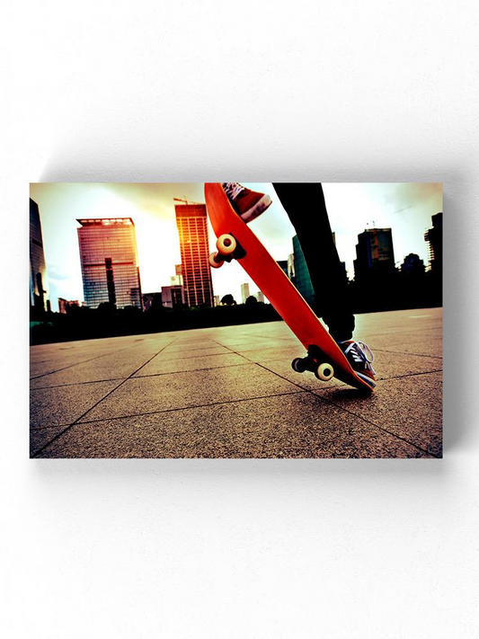 Skateboarding Ollie Trick Wrapped Canvas -Image by Shutterstock