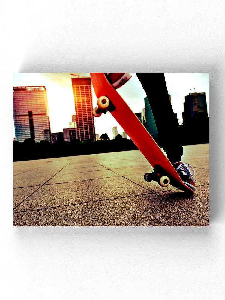 Skateboarding Ollie Trick Wrapped Canvas -Image by Shutterstock