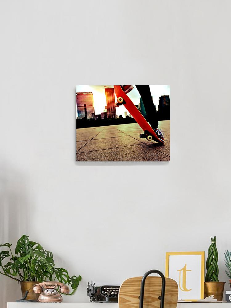 Skateboarding Ollie Trick Wrapped Canvas -Image by Shutterstock