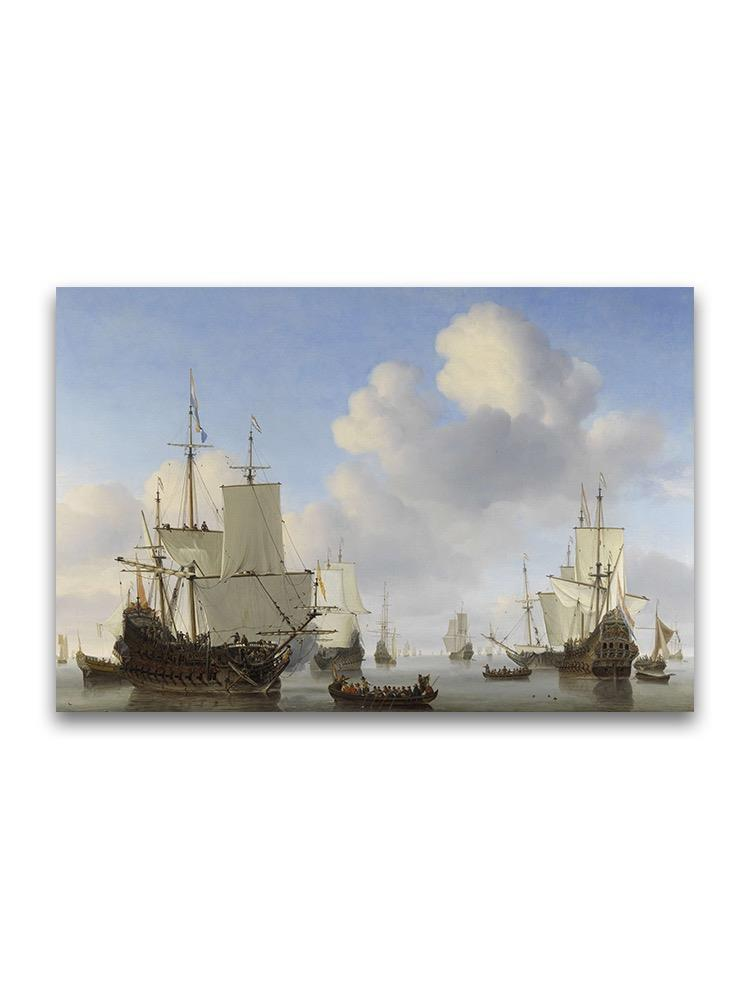 Dutch Ships In Calm Oil Painting Poster -Image by Shutterstock