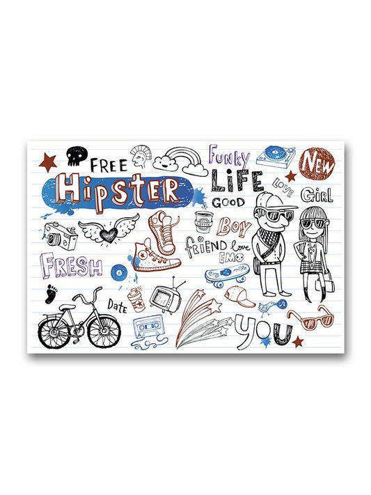 Hipsters Doodle Set Poster -Image by Shutterstock