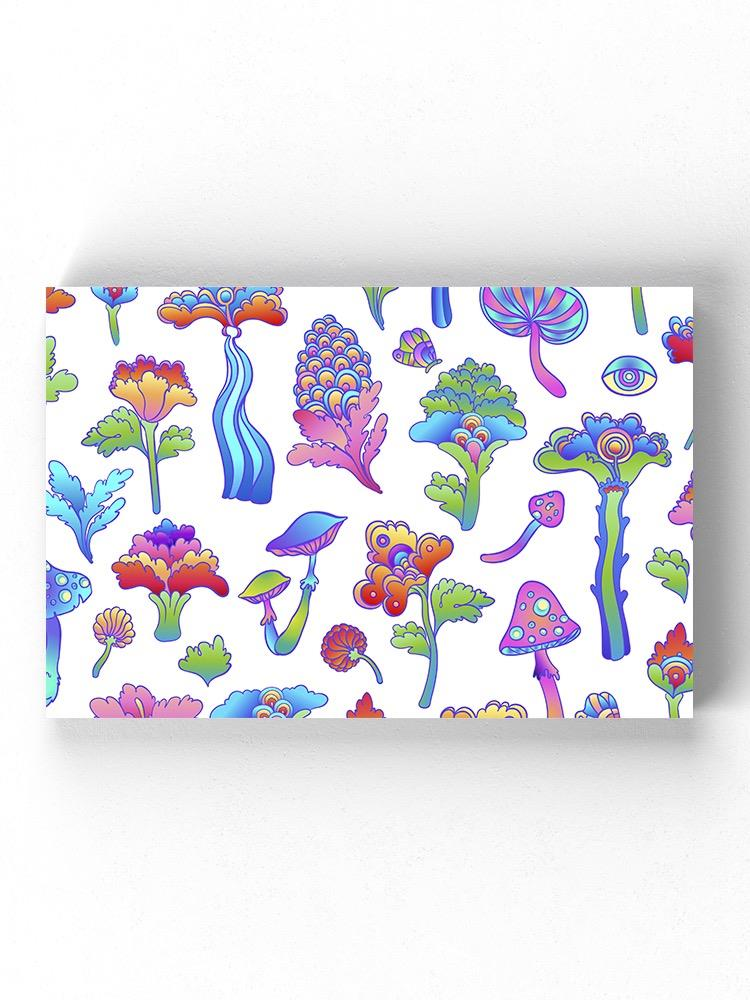 Mushroom Pattern Wrapped Canvas -Image by Shutterstock