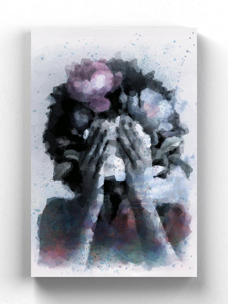 Hands On Face Art Wrapped Canvas -SmartPrintsInk Designs