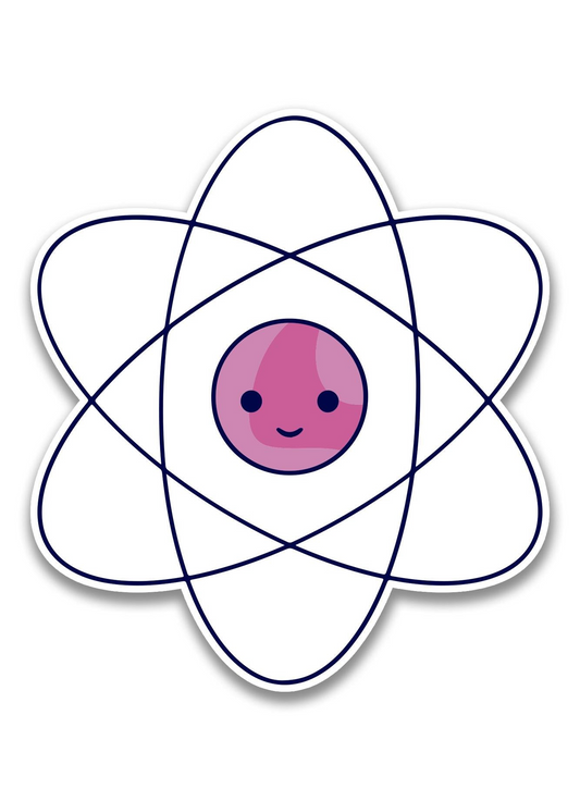 Happy Molecule Sticker -SmartPrintsInk Designs