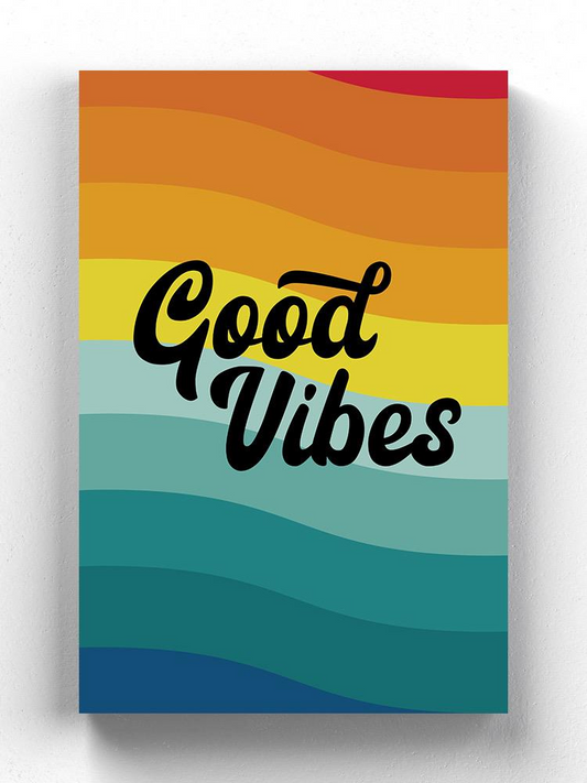 Good Vibes Rainbow Colors Wrapped Canvas -SmartPrintsInk Designs