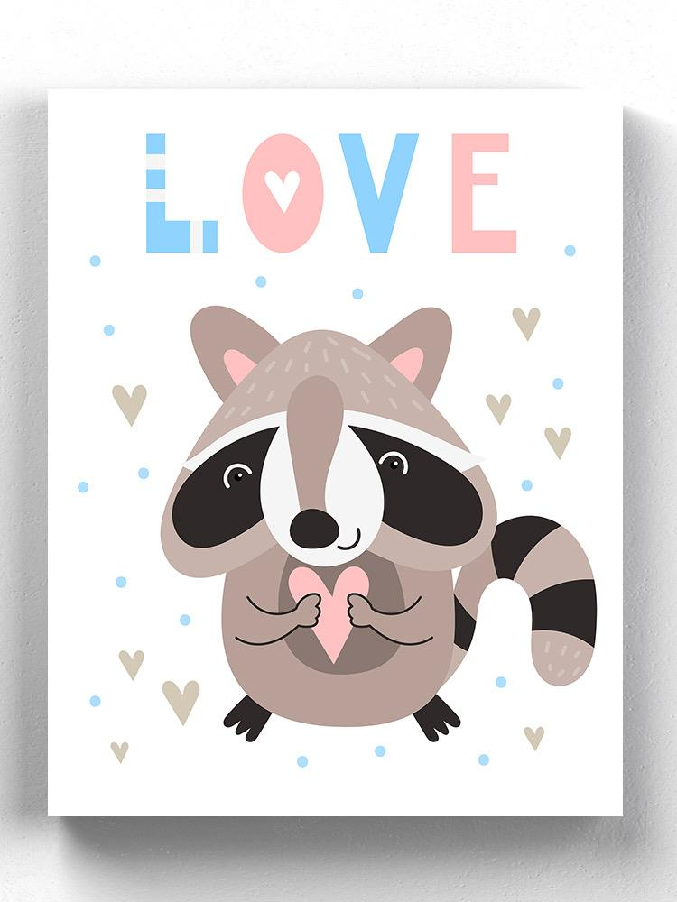 Love Raccoon Wrapped Canvas -Image by Shutterstock