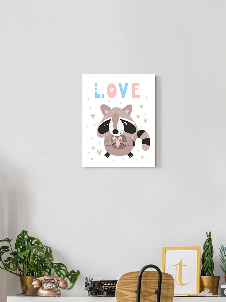 Love Raccoon Wrapped Canvas -Image by Shutterstock