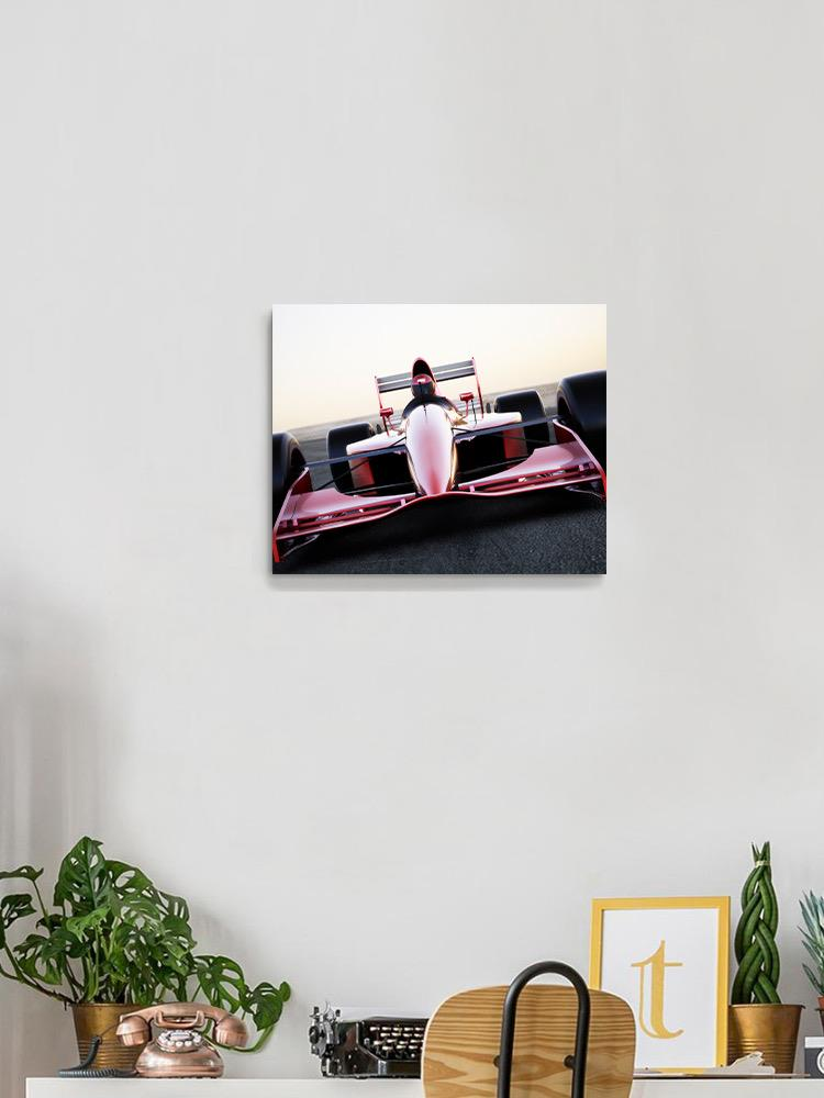 Race Car On Track Wrapped Canvas -Image by Shutterstock